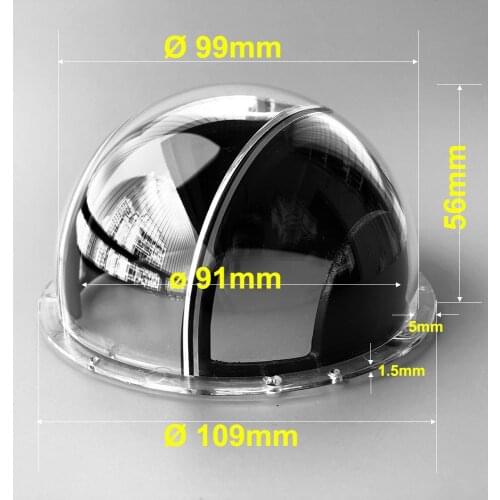 Acrylic optical ball dust glass cover Hemisphere Waterproof clear Round Plastic transparent dome for OwlCat Camera D77WA D79WA