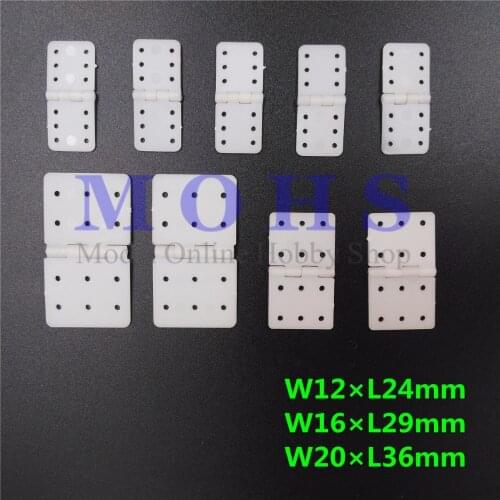 20pcs/lot higt quality nylon hinges flat hinges 12x24 16x29 20x36 nylon pinned hinge for gasoline nitro glow rc airplane model