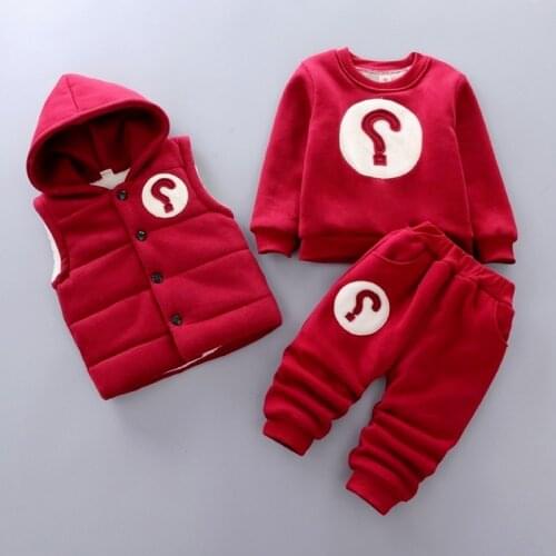 2021Children Clothes Winter Thickening Fleece Long-sleeved Sweater Fashion Baby plus Velvet Waistcoat Childrenswear Wholesale