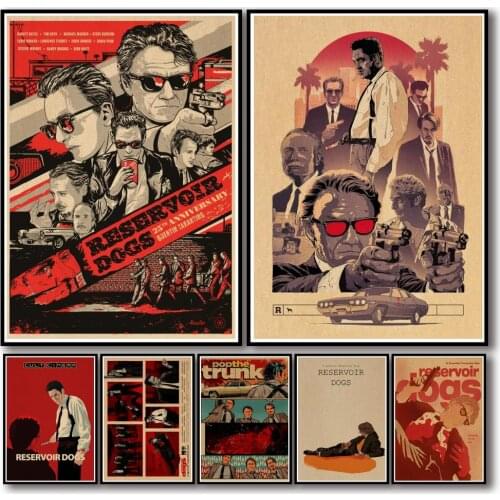 22 Designs Quentin Movie Reservoir Dogs Kraftpaper Poster HomeDecal Painting Wall Sticker for Coffee House Bar