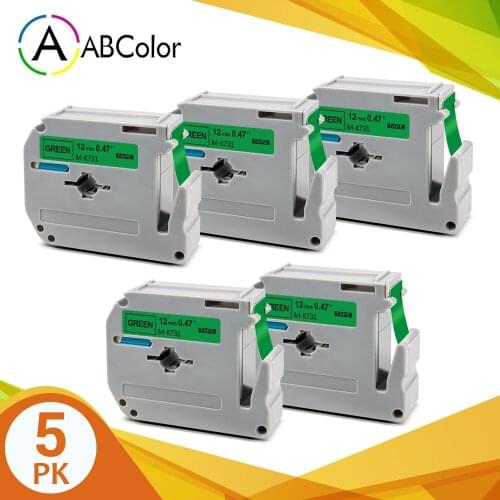 5PK 12mm MK-731 Tape For Brother M Tape MK 731 M-K731 mk731 Label Tape Printer Ribbon Compatible For Brother P touch Label Maker