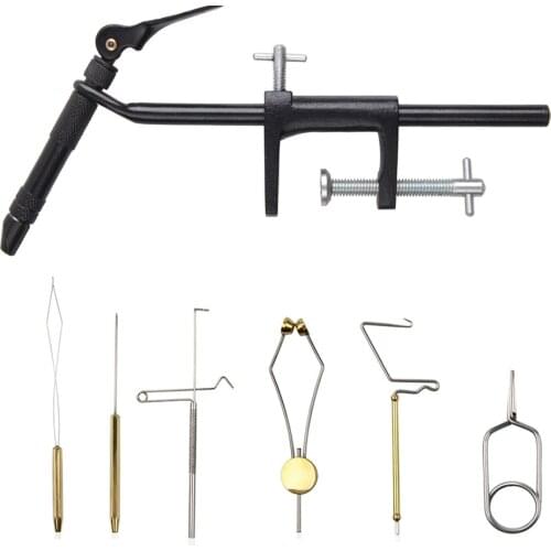 7pcs/set Fly Tying Vise equipment Brass fly fishing whin finisher bobbin thread holder set for fly tying hook tools