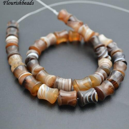 8x12mm High Quality Banded Coffee color Agate Bone Shape Stone Loose Beads