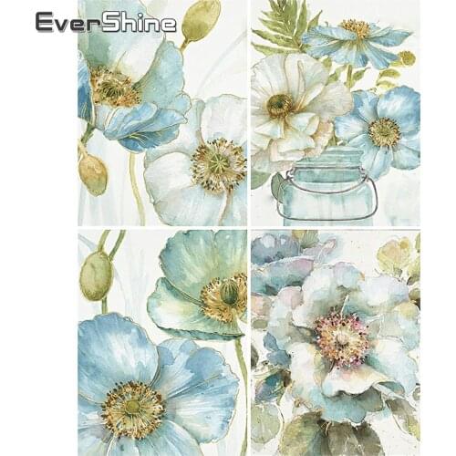 EverShine Full Square Diamond Painting Corn Poppy Diamond Embroidery DIY Flower Rhinestones Mosaic Picture Handmade Gift