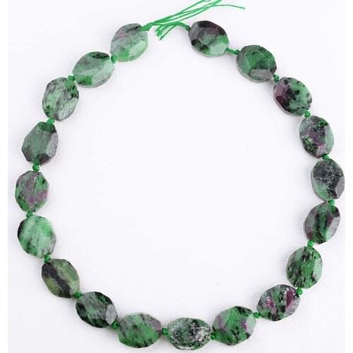 15X20mm Natural Faceted Cuble Oval Epidote Zoisite Stone Beads For DIY necklace bracelet jewelry making 15.5"