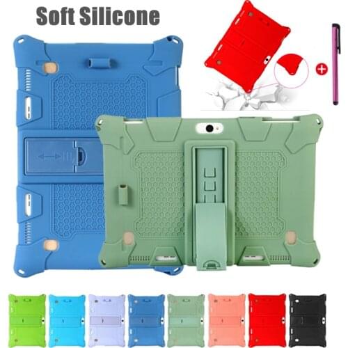 Case for 10.1'' Universal New Soft Silicone Tablet Cover Case for 10 10.1 inch Android Tablet PC Shockproof Back Cover+ Stylus