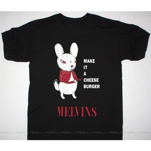 Melvins Cheesburger Black Mens Summer T-Shirt Sludge Stoner Rock Mudhoney 100% Cotton Letter Printed T Shirts