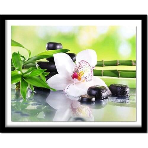 Diy Diamond Painting Bamboo lily Cross Stitch Resin Stone Pasted Painting Square Drill Diamond Embroidery GT100