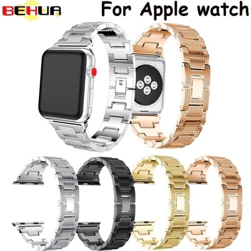 Crystal Rhinestone Watch Strap for Apple Watch Stainless Steel Bracelet Bands for iWatch Series 1 2 3 4 38mm 42mm 44m Strap Belt