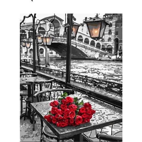 Roses Paintings By Numbers DIY Pictures Oil Coloring By Numbers Set Gift Drawing By Numbers Canvas Decor New Arrivals