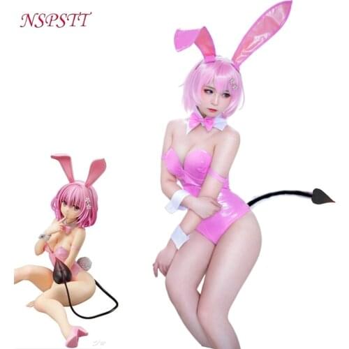 NSPSTT To Love Ru Momo Cosplay Costume Sexy Jumpsuit Momo Belia Deviluke Bunny Girl Cosplay Costume Halloween Women Suit