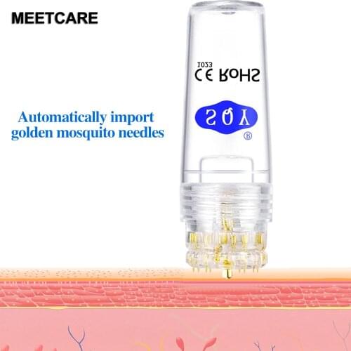 Best Derma Roller Titanium Tips Microneedle 0.25mm Automatic Gold Derma Stamp Skin Care Anti Aging Serum Injection Reusable