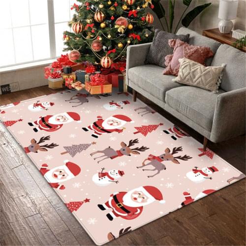 Cartoon Christmas Childrens Carpets Soft Washable Flannel Sponge Kids Crawling Mat Cute Animal Print Bedside Mat For Girl Boy