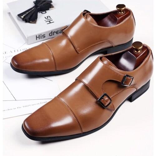 New Mens Dress Shoes Formal Fashion Elegant Wedding Genuine Leather Shoes Man Business Office Flats Oxfords for Men