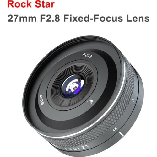 Rock Star 27mm F2.8 Fixed Focus Camera Lenes Large Aperture APS-C MF Len for Sony E Nikon Z Leica L M4/3 Fuji XF Canon Eos M