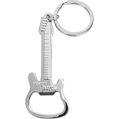HILIFE Guitar Shape Beer Bottle Opener Keychain Bottle Opener Key Chain Zinc Alloy Keyring