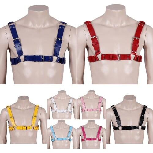 Adjustable Punk Fancy Clothing Accessories Sex Cosplay Costumes Sexy Women Mature Men Gentleman Leather Body Chest Harness Belt