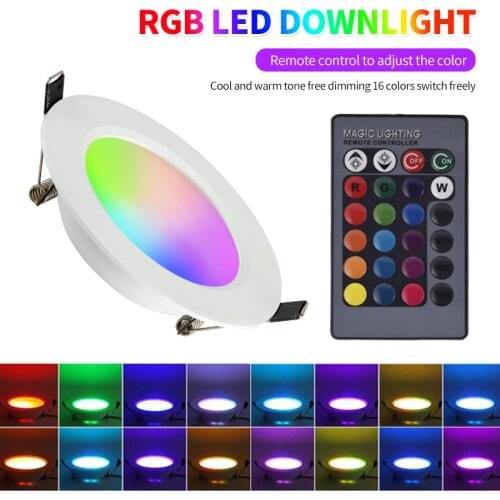 RGB W/WW Downlight Led 10W/20W Ceiling Decorative Downlight Living Room Background Wall Downlight RGB Remote Control Downlight