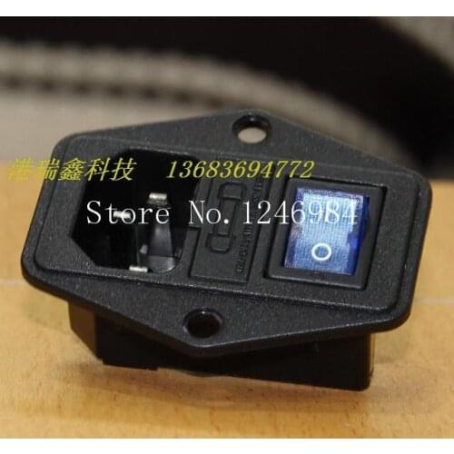 [SA]JEC AC AC power outlet socket with triple triangle blue seat belt switch JR-101-1FR--50pcs/lot