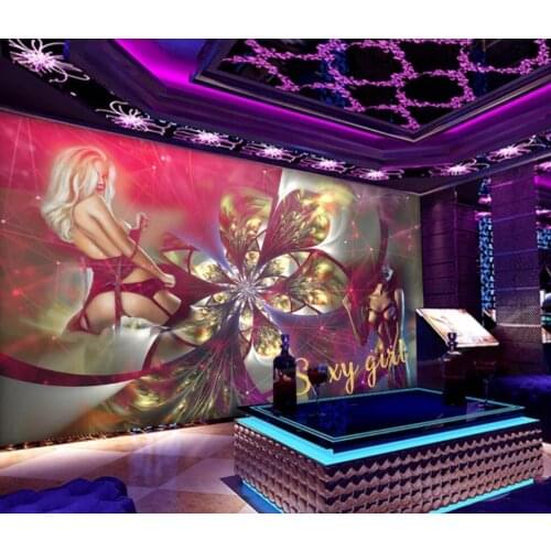 Sexy underwear bar sexy KTV nightclub cool background wall decoration wallpaper murals