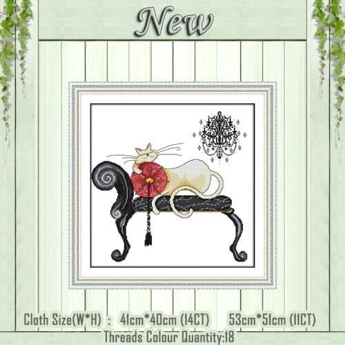 Sleeping cat cute animal diy painting counted print on the canvas DMC 11CT 14CT kits NKF Cross Stitch embroidery needlework Sets