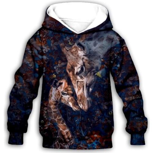 Giraffe 3d printed Hoodies family suit tshirt zipper Pullover Kids Suit Funny Sweatshirt Tracksuit/Pant Shorts