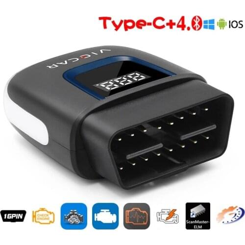 Viecar VP003 Type C ELM 327 V2.2 PIC18F25K80 For Android/IOS OBD OBD2 ELM327 Bluetooth 4.0 USB Scanner Car Diagnostic Auto Tool