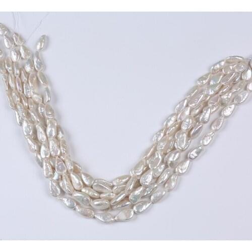 Good Luster Natural Freshwater Pearl White Drop Shape Bead String For Jewelry Making
