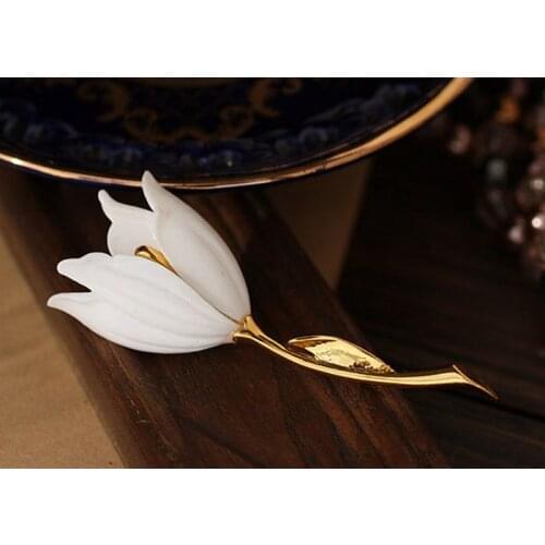 Europe United States retro fashion accessories industry wen elegant tulip magnolia female brooch