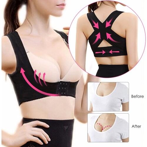 Women Posture Corrector Underwear Chest Lifter Push Up Fitness Vest Corset Back Shoulder Support Belt