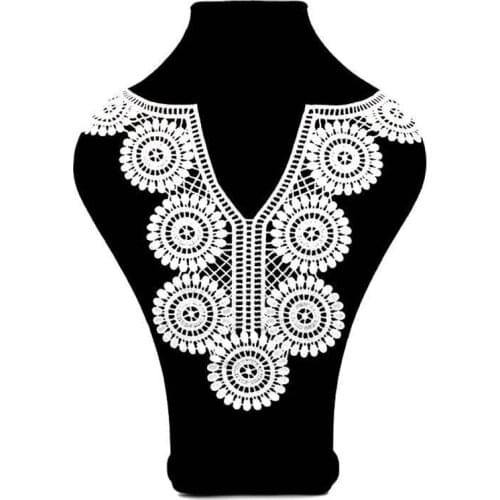 1pc Neckline Lace Multicolor Beautiful Embroidered Applique Lace Fabric Sewing Supplies High Quality Lace