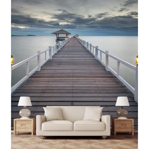 3d customized wallpaper bathroom 3d wallpaper Maldives seaside scenery mural background wall living 3d wallpaper