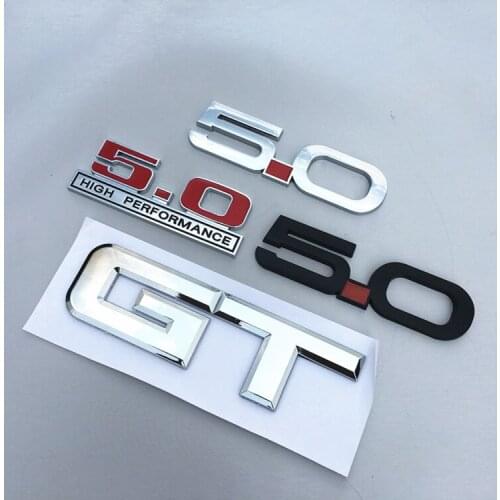3D Gold Chrome metal Running Horse Fender Side 2.3T/3.7 5.0 GT Emblem Universal Badge Car Body Side Fender Trim Sticker