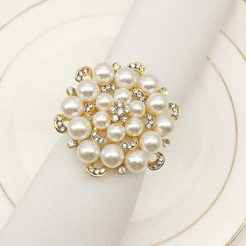 6Pcs Hotel Restaurant Tableware Rose Flower Napkin Rings Wedding Party Decor Towel Buckle Ornaments