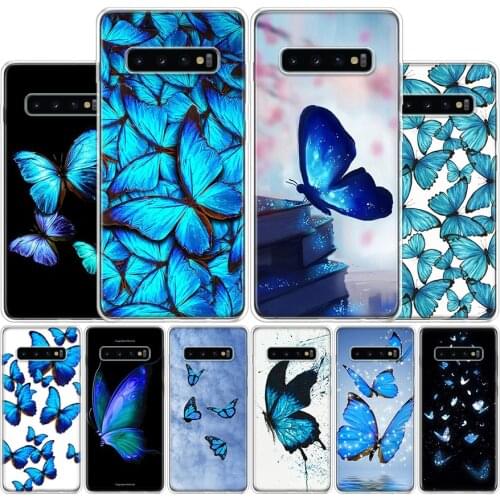Blue Butterfly Beautiful Wing Cover Phone Case For Samsung Galaxy S10 S20 FE Ultra Note 10 9 8 S9 S8 Plus Pro Lite S7 S6 J4 J6