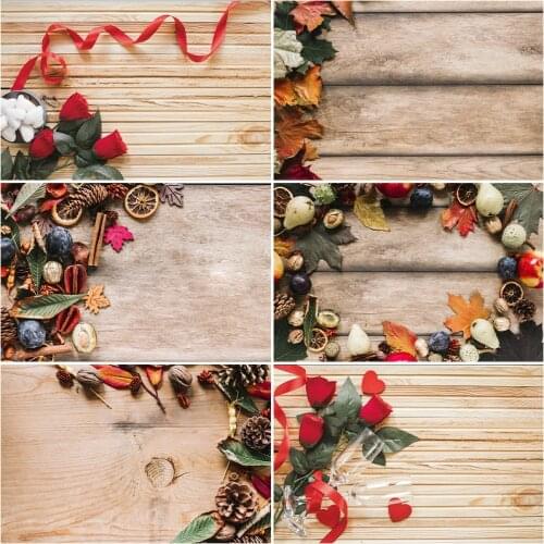 Wooden Board Backdrop Natural Color Planks and Flowers Photography Background Baby Shower Celebration Photo Booth Studio Decor