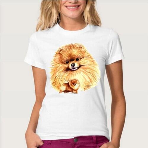 I Love My Friends Pomeranian Print T-Shirt Summer Fashion Women Short Sleeve Funny Design Casual Female Tops Maiden Cute Tees