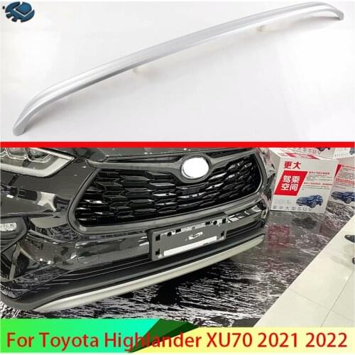 For Toyota Highlander XU70 2021 2022 ABS Chrome Plated Before The Bar Bumper Cover Shield Trim Molding Lower Grille