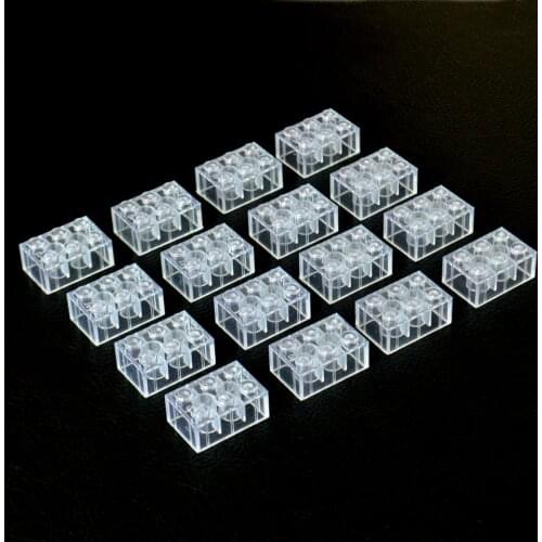 Guduola 55pcs/lot Small Building Block Transparent 3002 Brick 2x3 DIY Model Building Bricks Parts Kids Learning Educational Toys