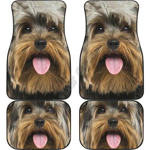 Yorkshire Terrier Dog Car Floor Mats Funny Dog Face 3D Printed Pattern Mats Fit for Most Car Anti Slip Cheap Colorful 01