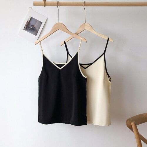 New Boho Women Satin Silk Tank Tops Sexy Spaghetti Strap Top Female Women Summer Camisole Tops Camis