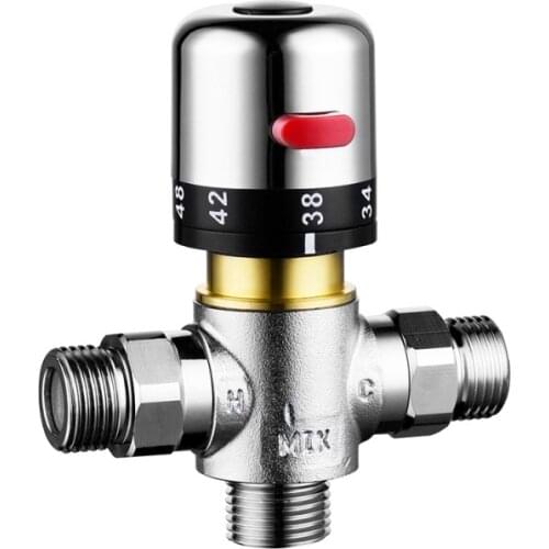 Copper chrome-plated thermostatic valve temperature control valve core cooling and heating thermostatic mixing valve
