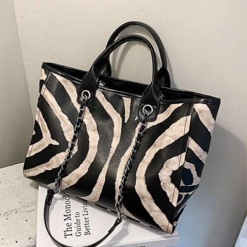 Fashion Luxury Zebra Pattern Handbags Women Bags Designer Large Capacity Shoulder Bag Ladies New Messenger Bags Casual Big Totes
