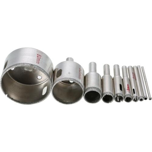 Glass Tile Hole Saw Bits Set, Diamond Drill Bits Hollow Core Drill Bits, Extractor Remover Hole Saws for Glass, Ceramics,10pcs/s