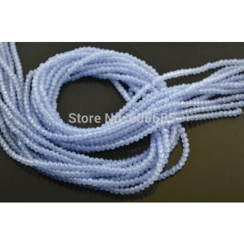 2mm Opacity Sea Blue Glass Crystal Rondelle Seed Beads fit Fashion Jewelry Necklace Making