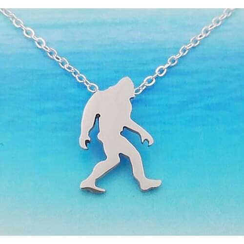 SanLan 1pcs stainless steel material high quality Sasquatch/Bigfoot Necklace Unique Gifts