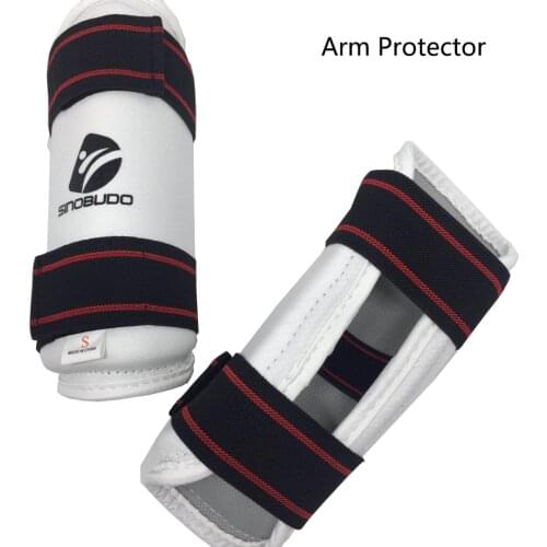 SINOBUDO White Pu Martial Arts Taekwondo Equipment Arm Protector Guard Gear kickingboxing Sanda Karate Arm Protection Adult Kids