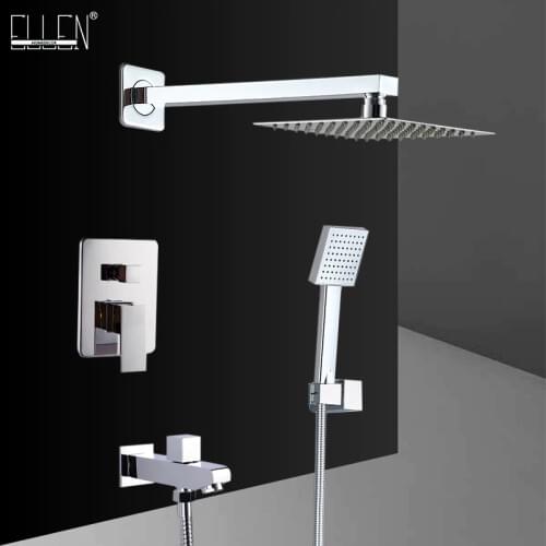ELLEN In-Wall Rain Shower Faucet Set with Hand Shower Water Spout Chrome Bath Shower Faucet EL606