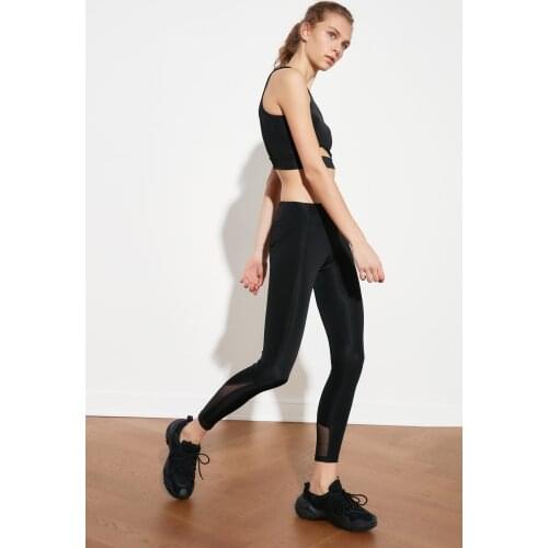 Trendyol Tulle Detailed Sports Leggings TWOAW21TA0037