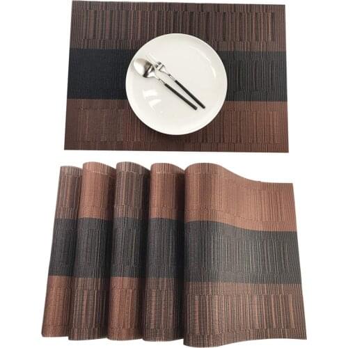 Placemat Crossweave Woven Vinyl Non-Slip Insulation Placemat Washable Table Mats Wipe Clean Heat Resistant Red 4pcs placemats